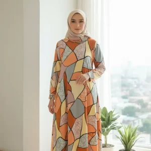 Hajjanah 'Mosaic' Geometric Print Maxi Dress