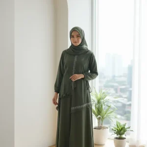 Hajjanah 'Elara' Embellished Ruffle Gamis