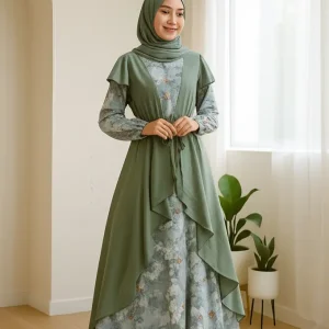 Hajjanah 'Rania' Floral Set with Vest